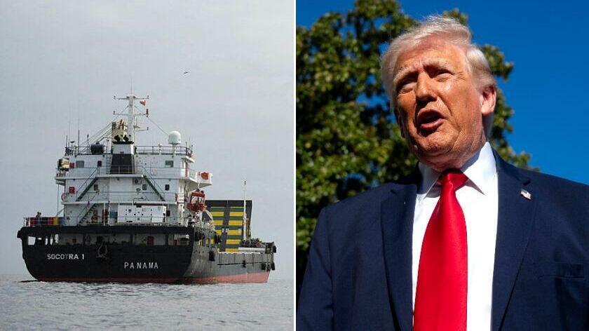 נשיא ארה"ב דונלד טראמפ ו ספינה ב מצר הורמוז 12.4.26