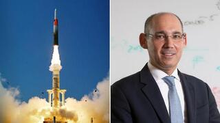 נגיד בנק ישראל אמיר ירון , לצד שיגור של טיל חץ