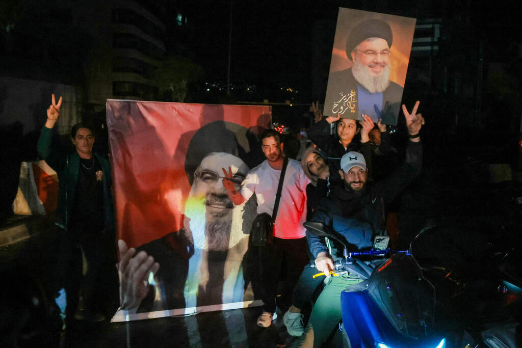 ביירות (צילום: ibrahim AMRO / AFP) חגיגות ב ביירות לבנון אחרי הפסקת האש חיזבאללה 17.4.26