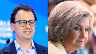 מימין: סוזי וויילס, ראש הסגל של הבית הלבן, ו דריו אמודיי, מנכ"ל אנתרופיק