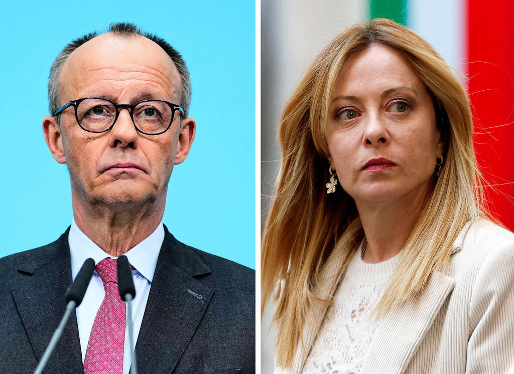 ראשת ממשלת איטליה ג'ורג'יה מלוני וקנצלר גרמניה פרידריך מרץ