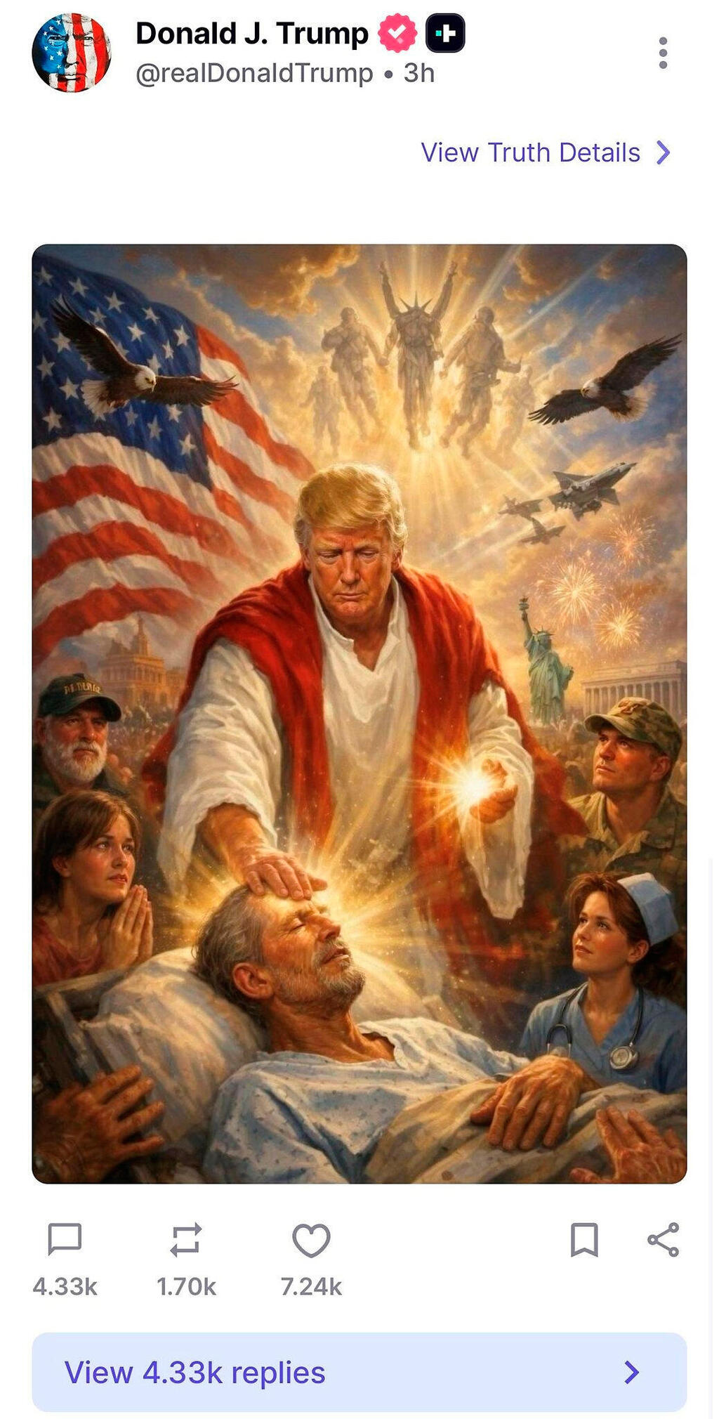 דונלד טראמפ בדמות ישו