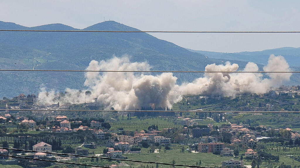 עשן מיתמר אל חיאם דרום לבנון תקיפות צה"ל