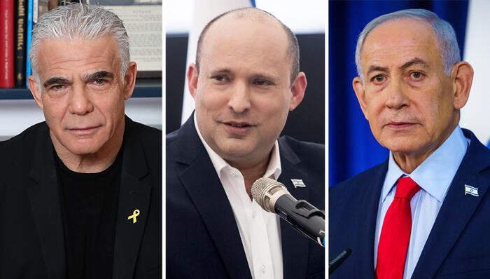  בנימין נתניהו , נפתלי בנט ו יאיר לפיד
