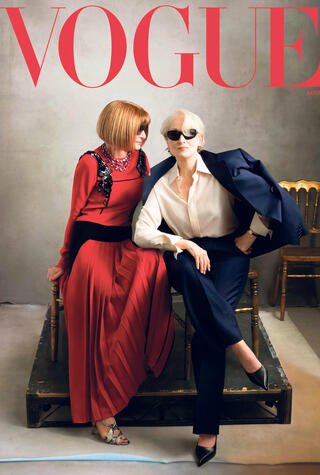 פנאי אנה וינטור ו מריל סטריפ על שער גיליון מאי של ווג