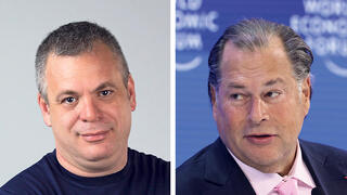 מימין מרק בניוף מנכ"ל סיילספורס ואבישי אברהמי מנכ"ל וויקס