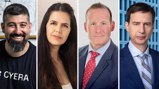 ועידת ניו יורק 2026 מימין חנן פרידמן מנכ"ל בנק לאומי, פול פוגל מהנדס ראשי Lockheed Martin , ג׳ני פילדינג שותפה מייסדת Everywhere Ventures ו יותם שגב מייסד ומנכ"ל Cyera