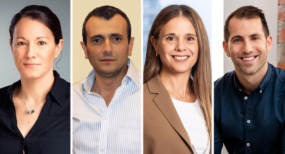 ועידת ניו יורק 2026 מימין סת׳ רוזנברג שותף Greylock Partners, מיה אייזן צפריר מנכ"לית לאומיטק , שי באבד נשיא ומנכ״ל קבוצת שטראוס ו מיכל צור מייסדת Cyota, Kaltura ו-Remepy