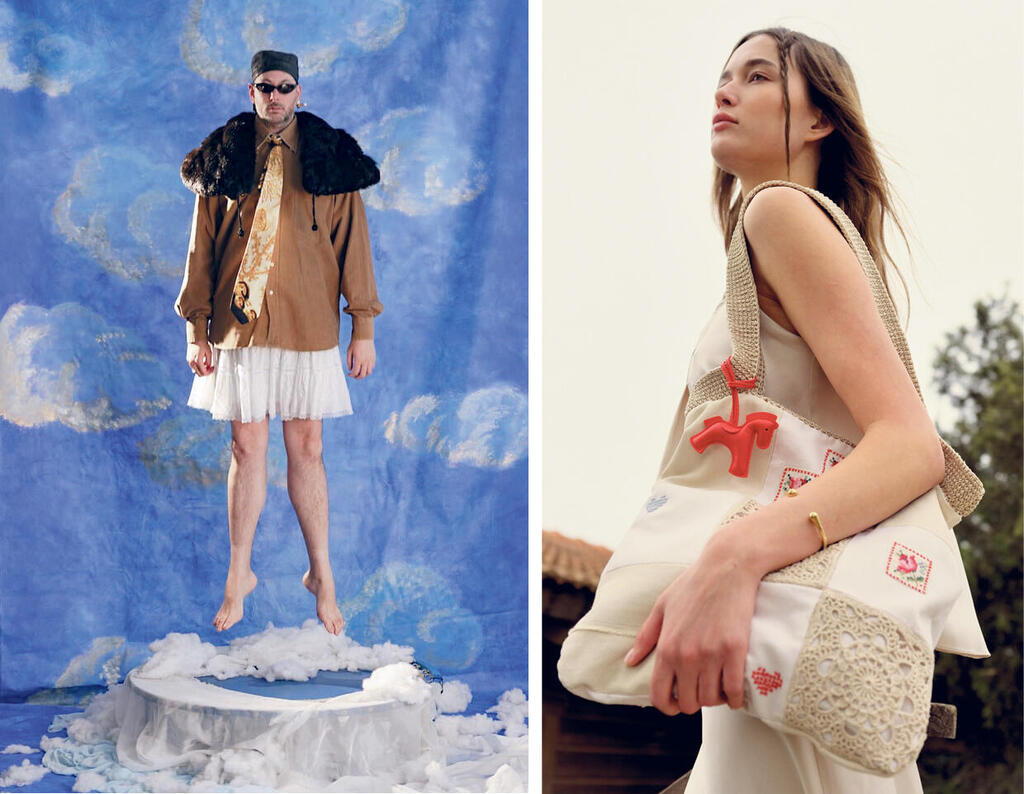 פנאי תיק של חותם בעבודת יד ו בגדים מ יריד הווינטג'