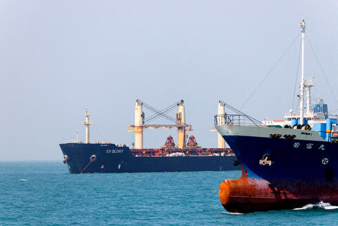 Ships stuck in the Strait of Hormuz. 