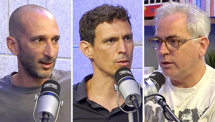 מימין אורי גרינפלד אילן גילדין ו שי סלינס מנועי הכסף פרק 379
