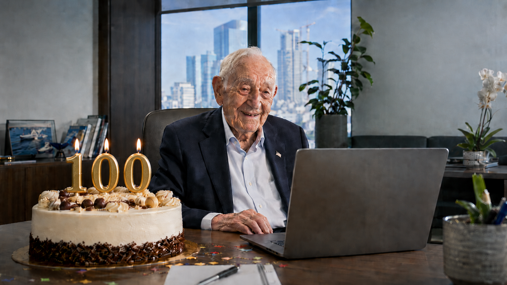 איש קריירה בן 100 אילוסטרציה