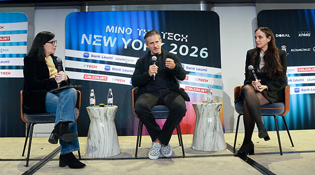 Sophie Shulman (left) interviews Josh Wolfe (center) and Lee Moser