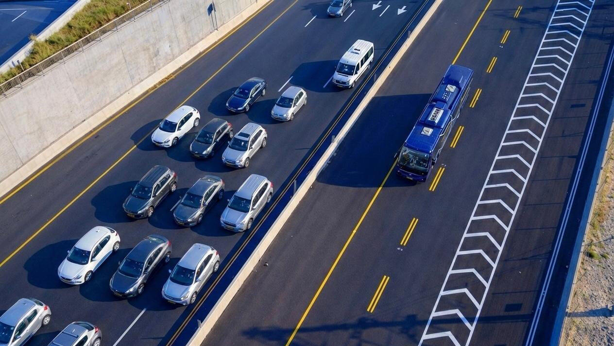הנתיב המהיר החדש בכניסה הצפונית לתל אביב. יופי, אולי 14 אלף אנשים, במקסימום, ייהנו ממנו, מתוך מאות האלפים שמגיעים לתל אביב במכונית כל בוקר