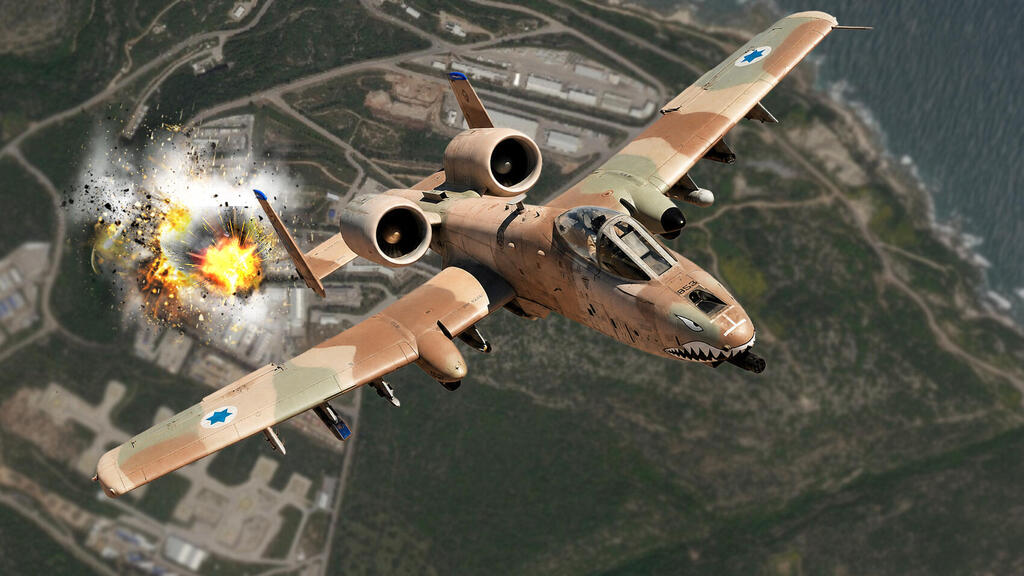 אילוסטרציית A10 בצבעי חיל האוויר (צילום: USAF, התמונה עובדה באמצעות AI) הקברניט A10 מטוס תקיפה 1