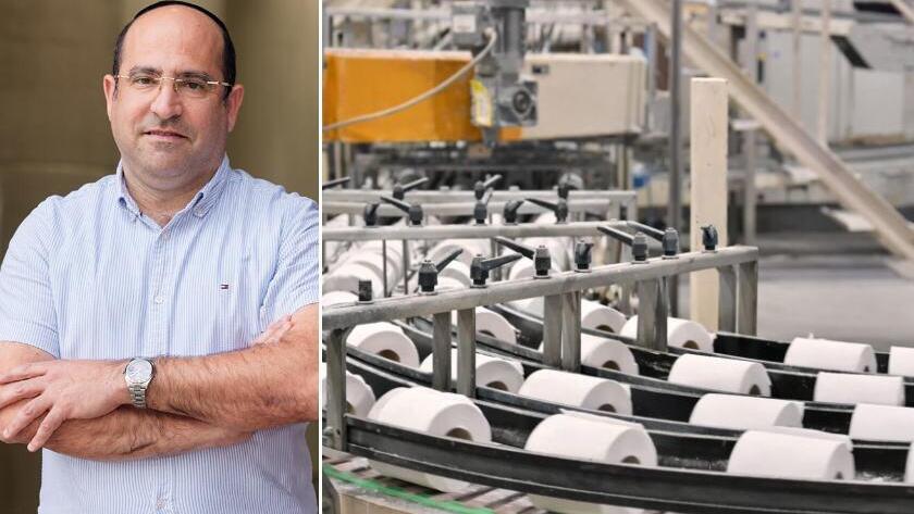 מנכ"ל שניב פסח ברנט וניירות טואלט שייצרה החברה (צילום: אוהד ארידן, מיקי שטרית) מנכ"ל שניב פסח ברנט וניירות טואלט שייצרה החברה