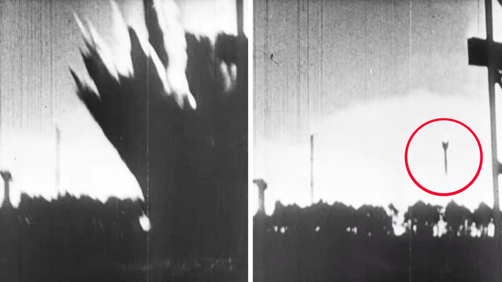 טיל V2 פוגע במטרה (צילום: IWM) הקברניט עיר טילים איראן תת קרקע