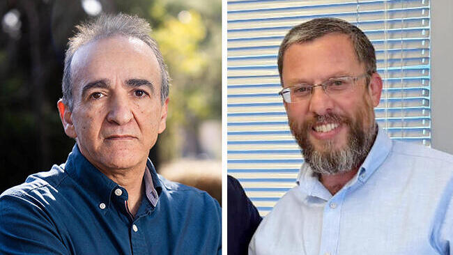 יהודה אליהו (מימין) ומהרן פרוזנפר. אליהו ראיין אותו לפני המינוי (צילומים: דוברות משרד הבינוי והשיכון, שלו שלום) מימין מנהל רמ"י יהודה אליהו וראש אגף תקציבים באוצר מהרן פרוזנפר