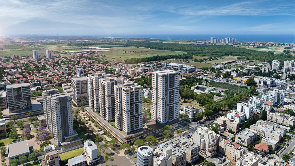 הדמיית הפרויקט (צילום: באדיבות אאורה) אאורה סיטי חדרה הדמיה