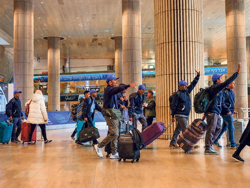 Construction workers from India land at Ben Gurion Airport Construction workers from India land at Ben Gurion Airport