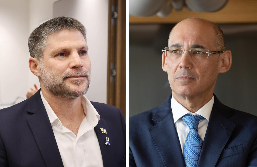 אמיר ירון ובצלאל סמוטריץ’. אי אפשר לתלות הכל בהחלטות הריבית של בנק ישראל (צילומים: אלכס קולומויסקי) מימין הנגיד אמיר ירון ושר האוצר בצלאל סמוטריץ