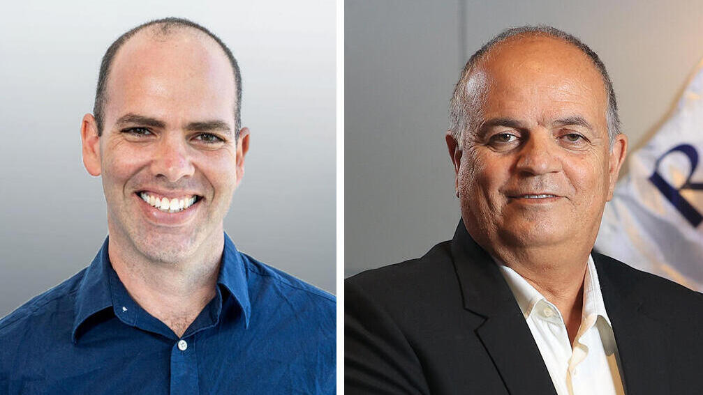 מימין מנכ"ל רפאל יואב תורג'מן ומנכ"ל אלרון ונצ'רס יניב שניידר