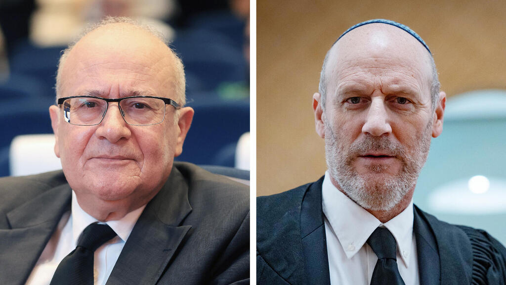 המועמדים למבקר המדינה מימין עו"ד מיכאל ראבילו ושופט העליון בדימוס יוסף אלרו