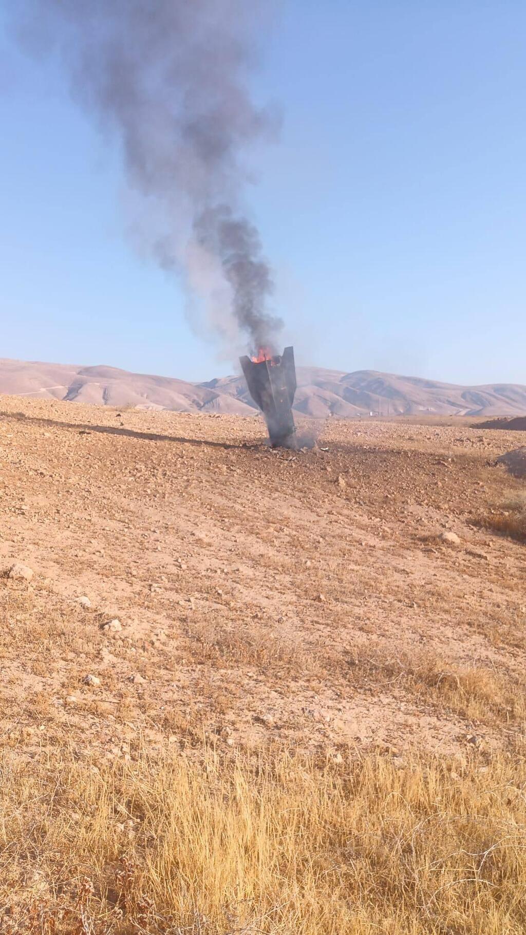 שבר יירוט במבואות יריחו (צילום: תיעוד מבצעי מד"א) שבר יירוט במבואות יריחו