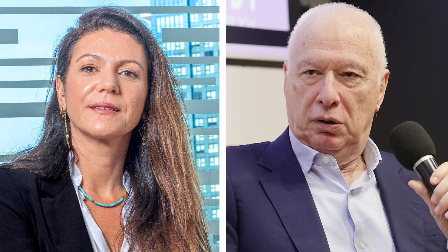 מימין חיים כצמן מייסד ומנכ"ל קבוצת גי סיטי ו קרן כליפה משנה למנכ"ל וסמנכ"לית התפעול של חברת הנדל"ן ג'י סיטי