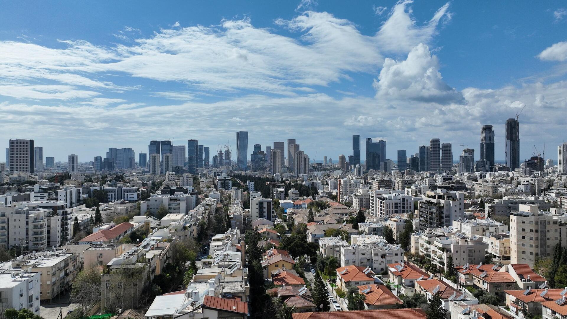 נוף מפנטהאוז בפרויקט המרי בגבעתיים של קבוצת לוינשטין 