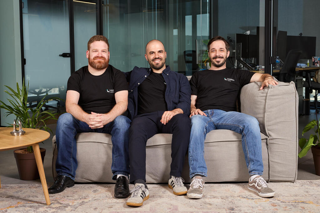 Limitless Labs. (Photo: Oron Kaplan) מייסדי Limitless Labs מימין אסף פלג דוד פרייב ו שחף פינדר