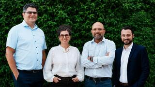 From left to right: János Lazányi, CEO of PCB Engineering; Hila Manoach, Chief People Officer at Quantum Machines; Shaul Galila, Chief Operating Officer (COO) at Quantum Machines; and Itamar Sivan, CEO and co-founder of Quantum Machines.