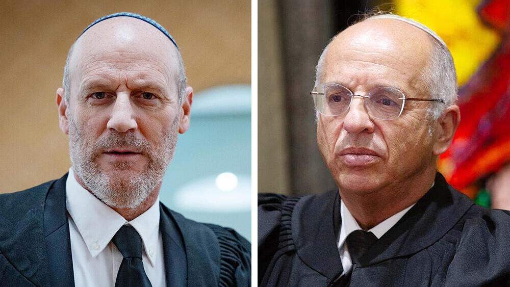 המשנה לנשיא העליון השופט נעם סולברג ועו"ד מיכאל ראבילו (צילומים: אלכס קולומויסקי, יונתן זינדל/פלאש90) מימין המשנה לנשיא העליון השופט נעם סולברג ועו"ד מיכאל ראבילו המועמד לתפקיד מבקר מדינה