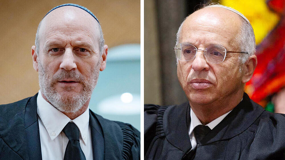 המשנה לנשיא העליון נעם סולברג (מימין) ומיכאל ראבילו. בחירה במחלוקת (צילומים: אלכס קולומויסקי, יונתן זינדל/פלאש90) מימין המשנה לנשיא העליון השופט נעם סולברג ועו"ד מיכאל ראבילו המועמד לתפקיד מבקר מדינה