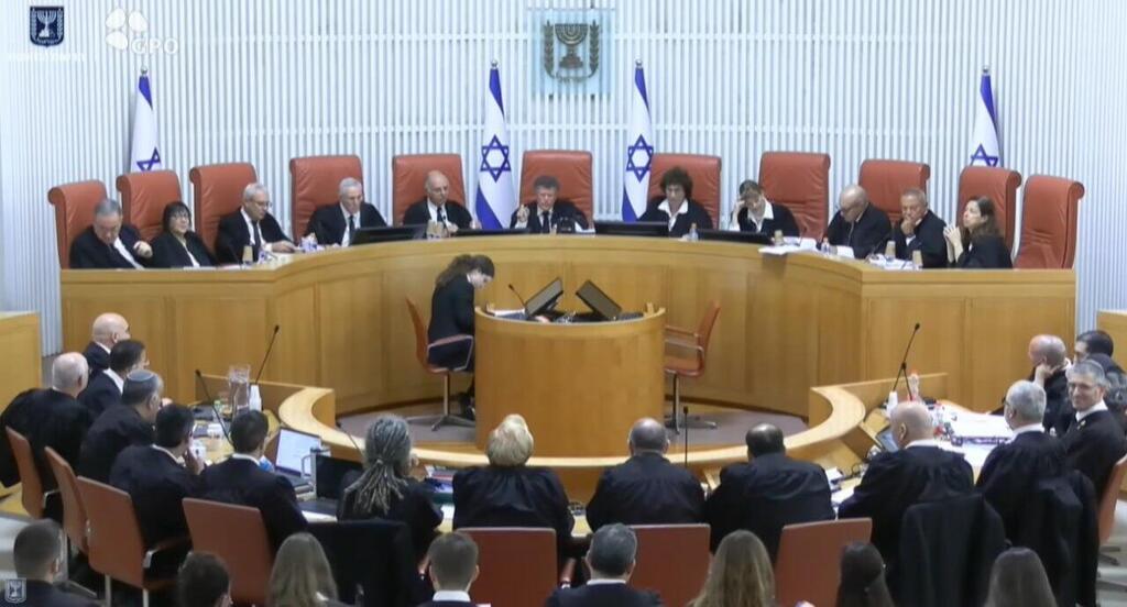 שופטי בג"ץ בדיון היום (צילום: דוברות הרשות השופטות) שופטי בג"ץ בדיון היום