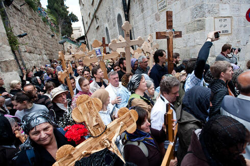 Pilgrims in Jerusalem. 