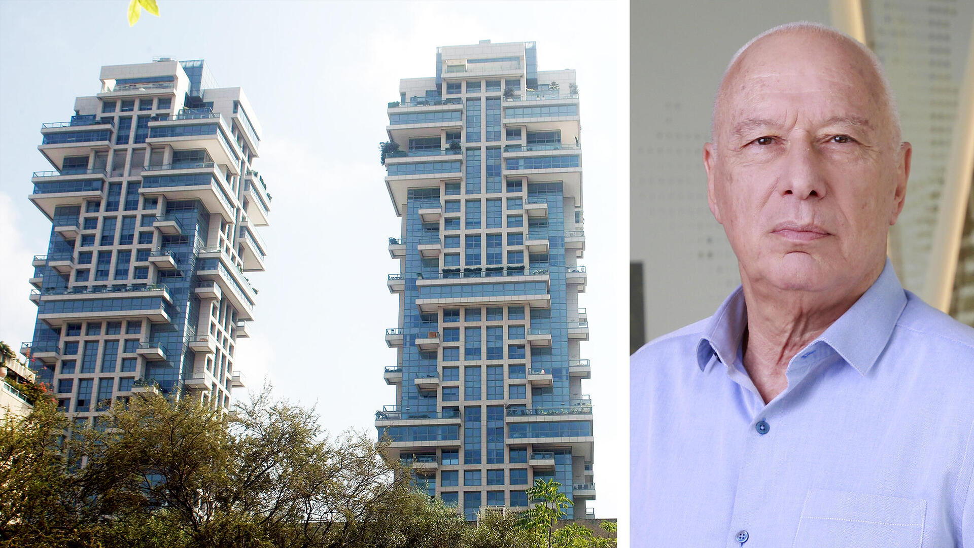 חיים כצמן בעל השליטה ומנכ"ל גזית גלוב לצד מגדלי אקירוב תל אביב