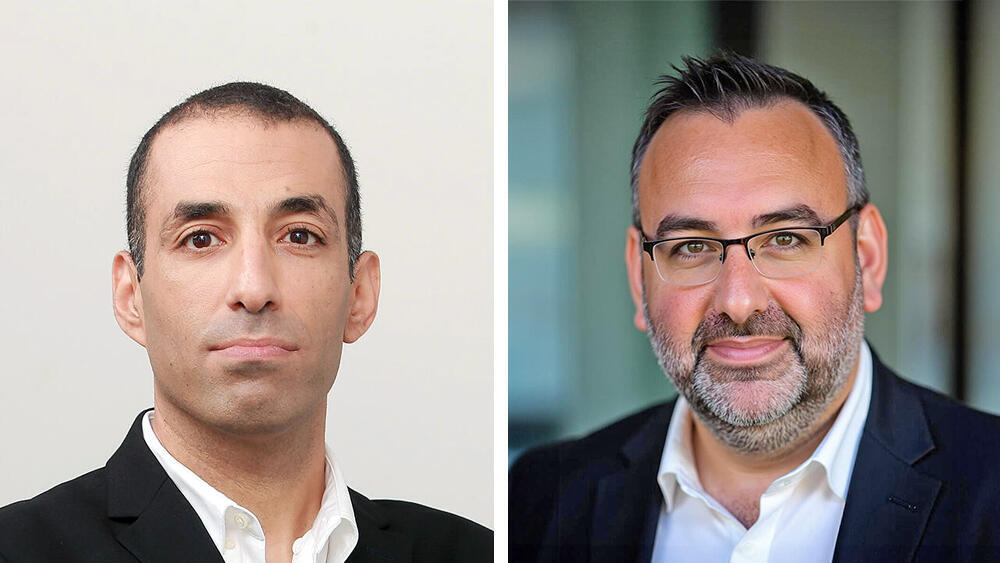 מימין דן קרנר מנהל ההשקעות בהראל ו גיא מני מנהל השקעות ראשי מיטב דש