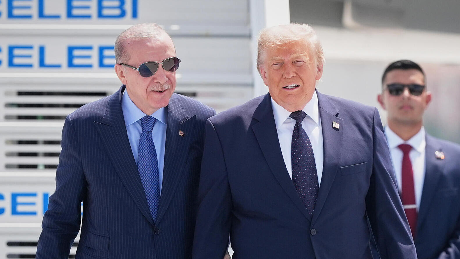 הנשיאים דונלד טראמפ ו רג'פ ארדואן אתמול באנקרה
