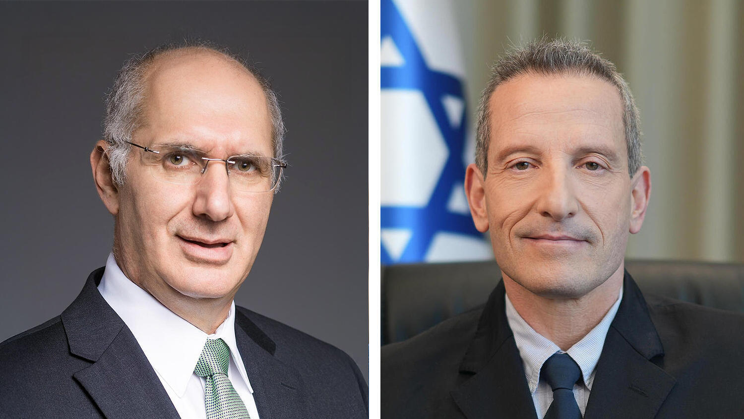 מימין מנכ"ל משרד הביטחון אלוף (מיל) אמיר ברעם ואמיר ברעם ונציב שירות המדינה דורון כהן