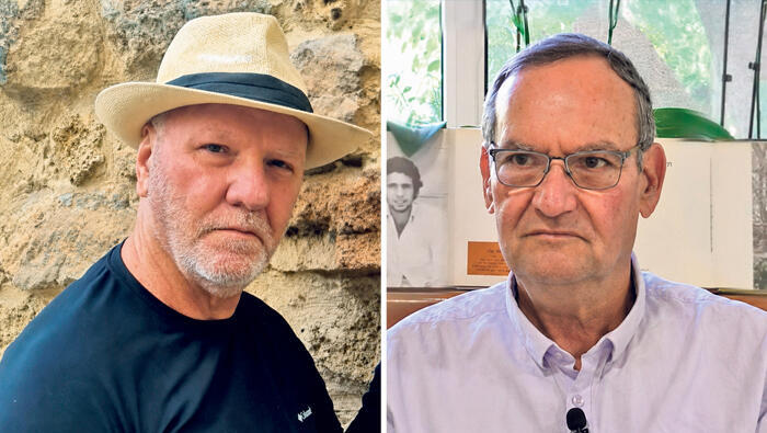 מימין בני בשן ממנהלי קבוצת גדוד 9 לעולמים והתובע דורון בן שמעון