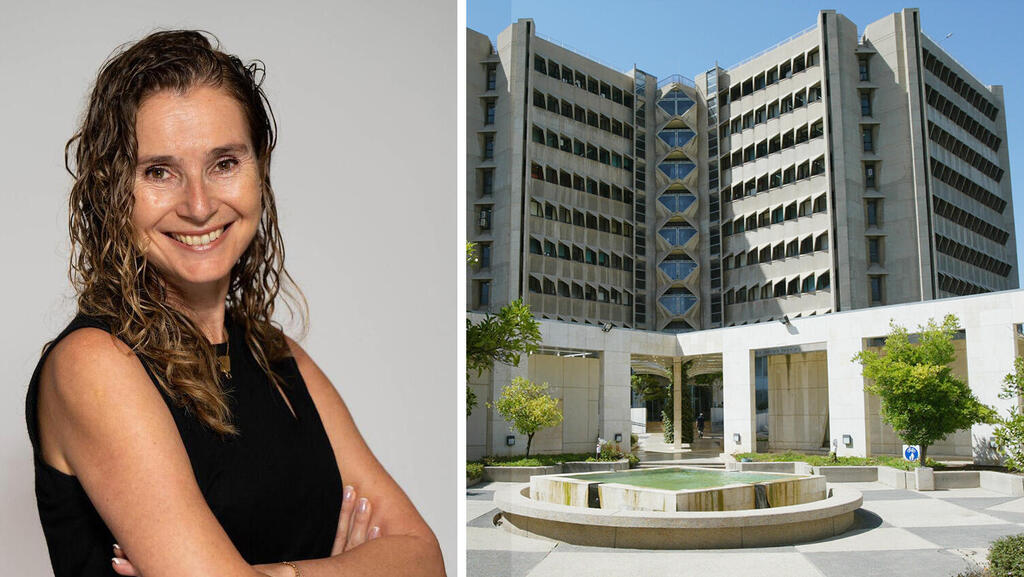 Prof. Anat Gafter-Gvili, Tel Aviv University (Rami Zarnagar, Gilad Kvalertsik) ענת גפטר גוילי לצד בניין אוניברסיטת תל אביב