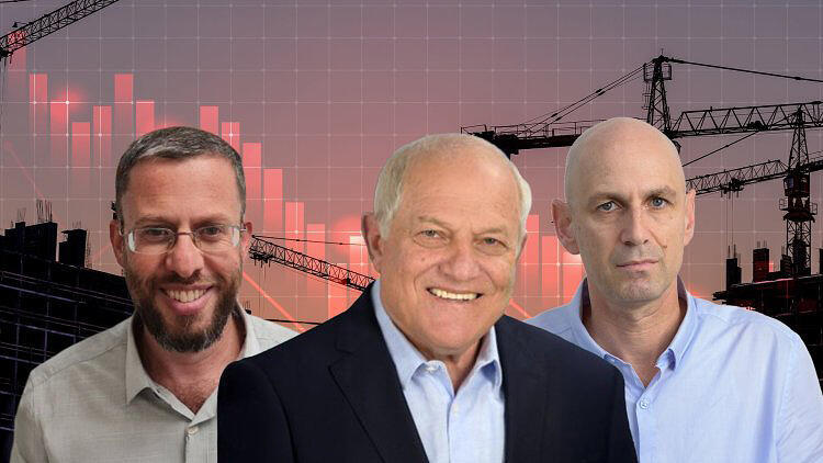 מימין מנכ"ל קבוצת יסודות עוד אייל בלכר כהן שר הבינוי והשיכון חיים כץ ומנכ"ל רמי יהודה אליהו