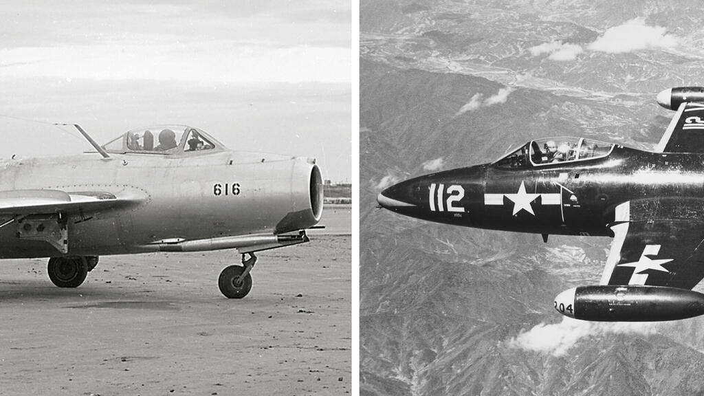 מימין: ראות טובה בפנתר, מוגבלת במיג (צילום: USN , US Army) הקברניט פנתר מלחמת קוריאה 10