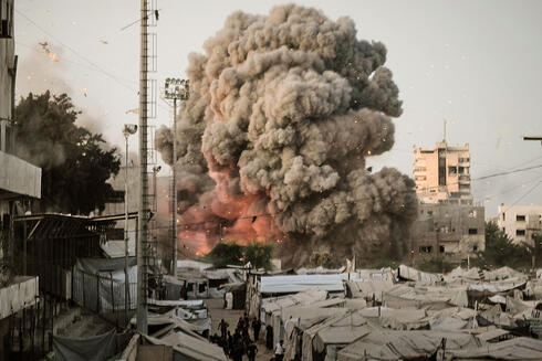 An Israeli attack in Gaza. An Israeli attack in Gaza.
