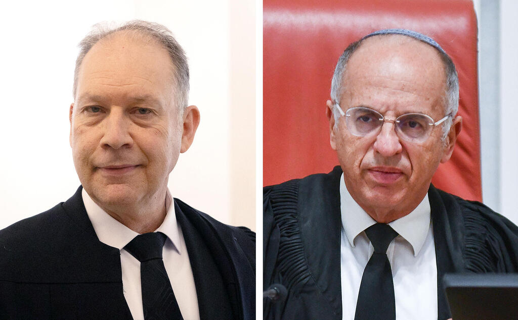 יו"ר ועדת הבחירות נעם סולברג ועו"ד אילן בומבך. מכתבים תקיפים נגד מינויים (צילומים: רפי קוץ, אלכס קולומויסקי) מימין נועם סולברג שופט בית ה משפט ה עליון ועו"ד אילן בומבך