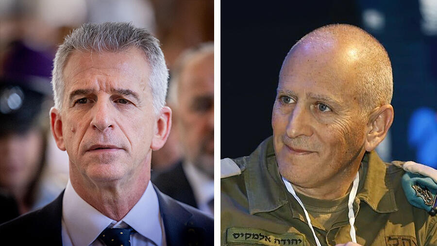 מימין תא"ל יהודה אלמקייס מפא"ת ו דדי ברנע לשעבר ראש המוסד