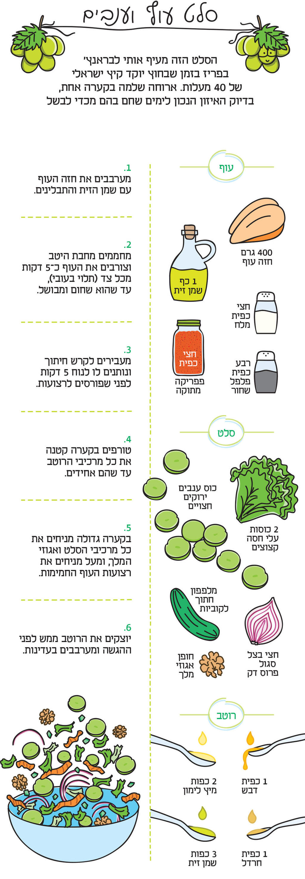 אינפו סלט עוף וענבים פנאי