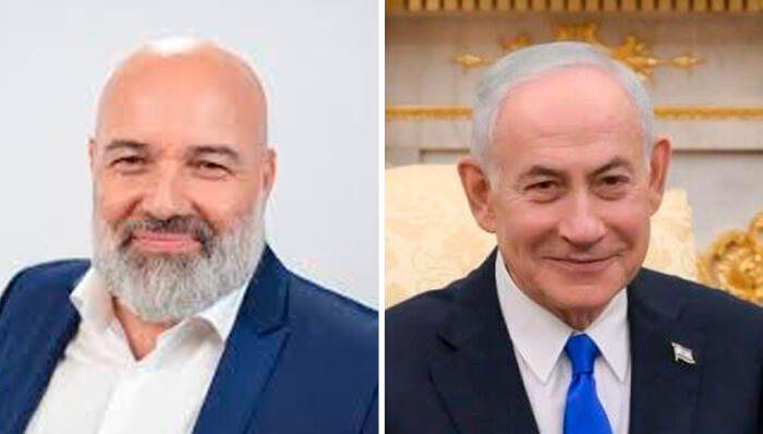 רה"מ בנימין נתניהו (מימין) ואורן דוברונסקי (צילום: מעיין טואף/לע״מ) מימין בנמין נתניהו ו אורן דוברונסקי