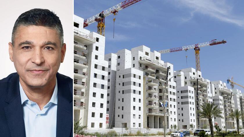 מנכ"ל מזרחי טפחות משה לארי לצד בנייה ביבנה. מתי ההאטה במכירת דירות חדשות תגיע גם לשוק המשכנתאות? (צילומים: עמית שעל, אילן בשור) מנכ"ל מזרחי טפחות משה לארי לצד בנייה ביבנה